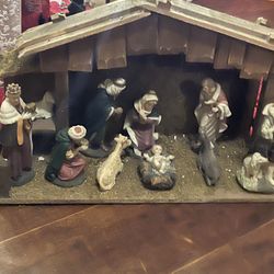 Nacimiento Con Pesebre De Madera