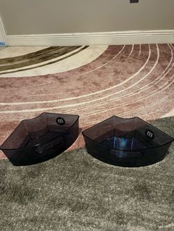 mDesign Lazy Susan Plastic Storage Bins Set of 2
