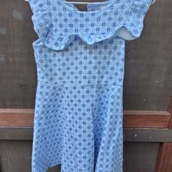 Geometric Jersey Dress Blue