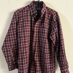 Sir Pendleton 100% virgin wool plaid flannel shirt men's sz L