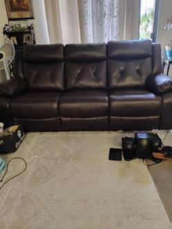 Large recliner sofa.