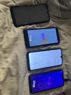 Lot Of 4 Blu Android Smartphones For Parts