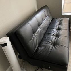 Black leather Futon - FREE DELIVERY