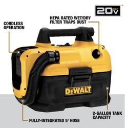 DeWalt  2Gal. 20V Max Cordless Wet/Dry Vacuum 