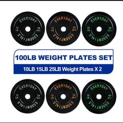 Black Bumper Plate 10lb,15lb,25lb Pair Set 100lb Total 