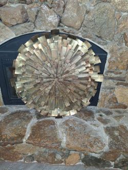Antique Brass Metal Wall Sculpture 3D
