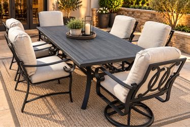 Woodard 7 Piece Patio Dining Set – SunVilla Table & Chairs