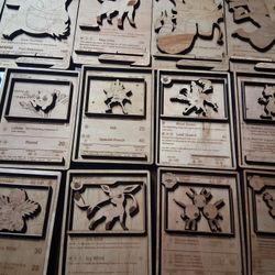 Wood Engraving Pokemon Cards