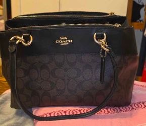 Coach Signature Handbag Black Brown