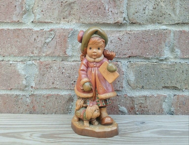 Vintage Anri Sarah Kay "Special Delivery" Wood Figurine 