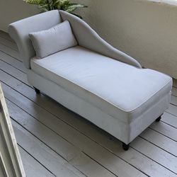 Schramm 57.7" Velvet Round Arm Sofa Chaise- Gentle Used