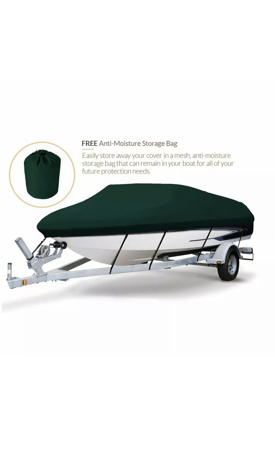 Seamander Trailerable Runabout Boat Cover Fit V-Hull Tri-Hull Fishing full size