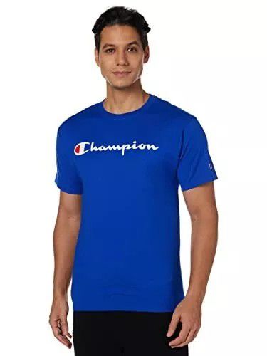 Men's Blue Polyester Champion T Shirt XL