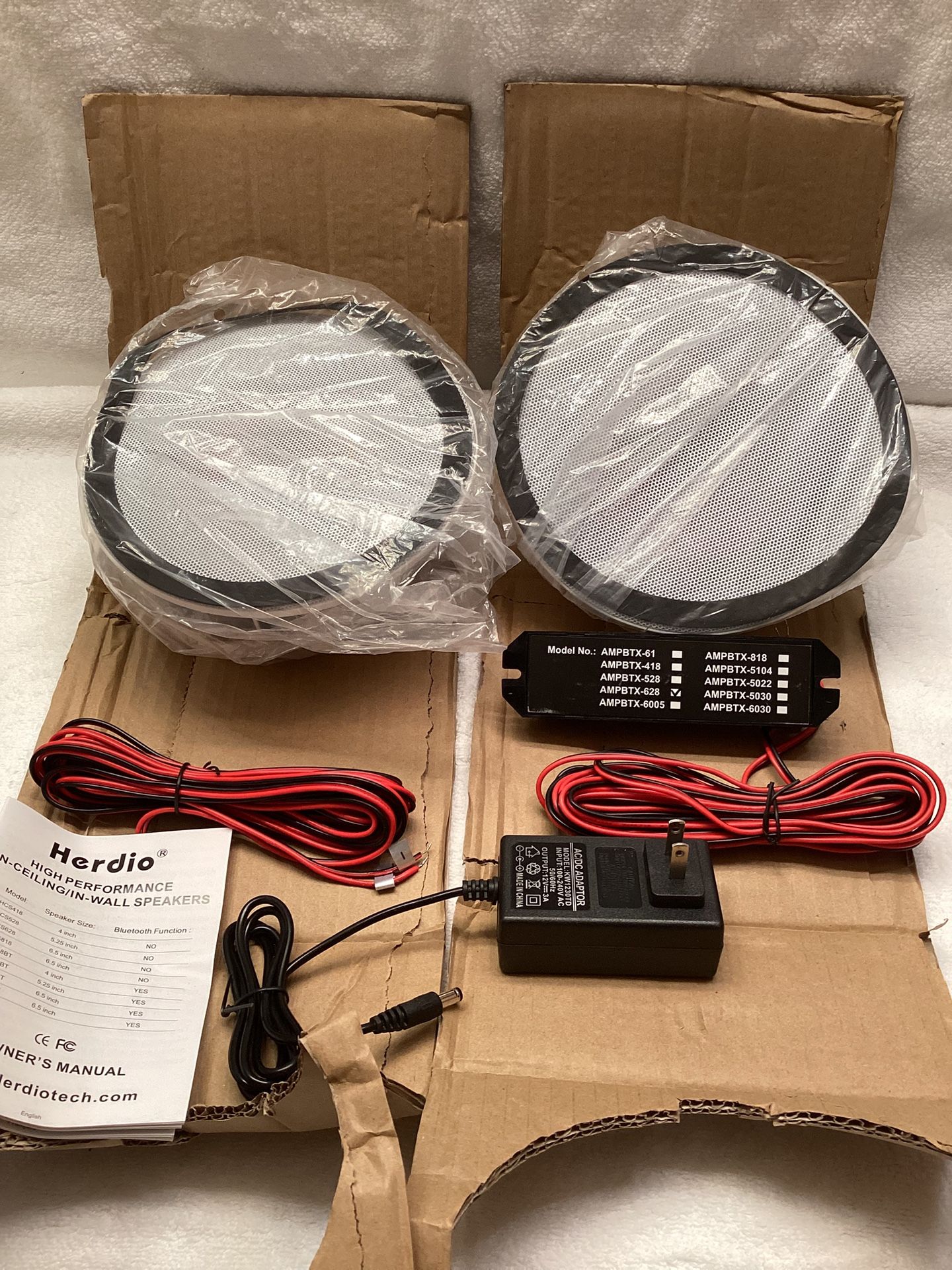 Herdio 6.5” Ceiling Speakers Bluetooth (pair) Flush Mount