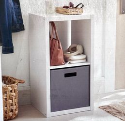 White 2-Cube Storage Shelf Unit