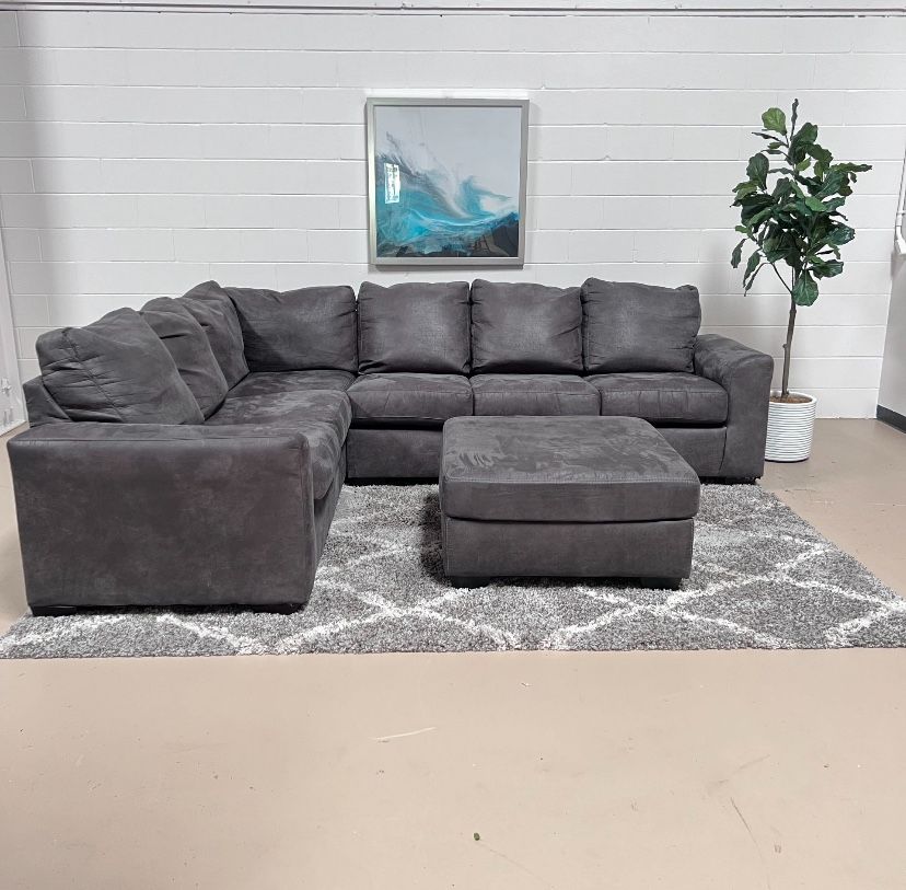 Ashley Furniture charcoal sectional w/ ottoman 🚛 Delivery Available!