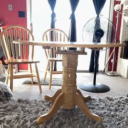 Wooden Table And Two Chairs