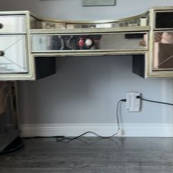 Mirrored desk or makeup vanity
