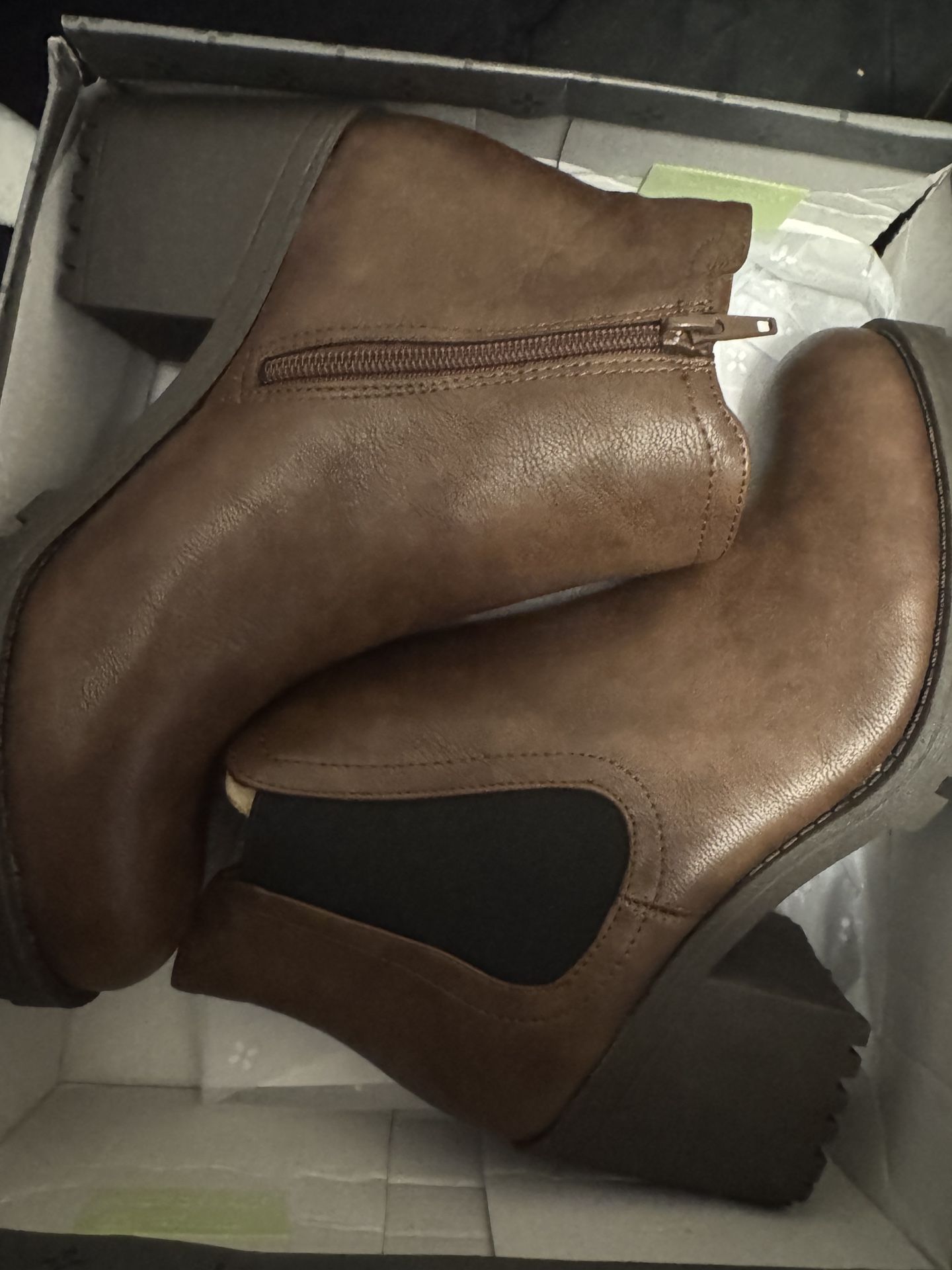 New Sun + Stone Brown Ankle Boots - Size 9M