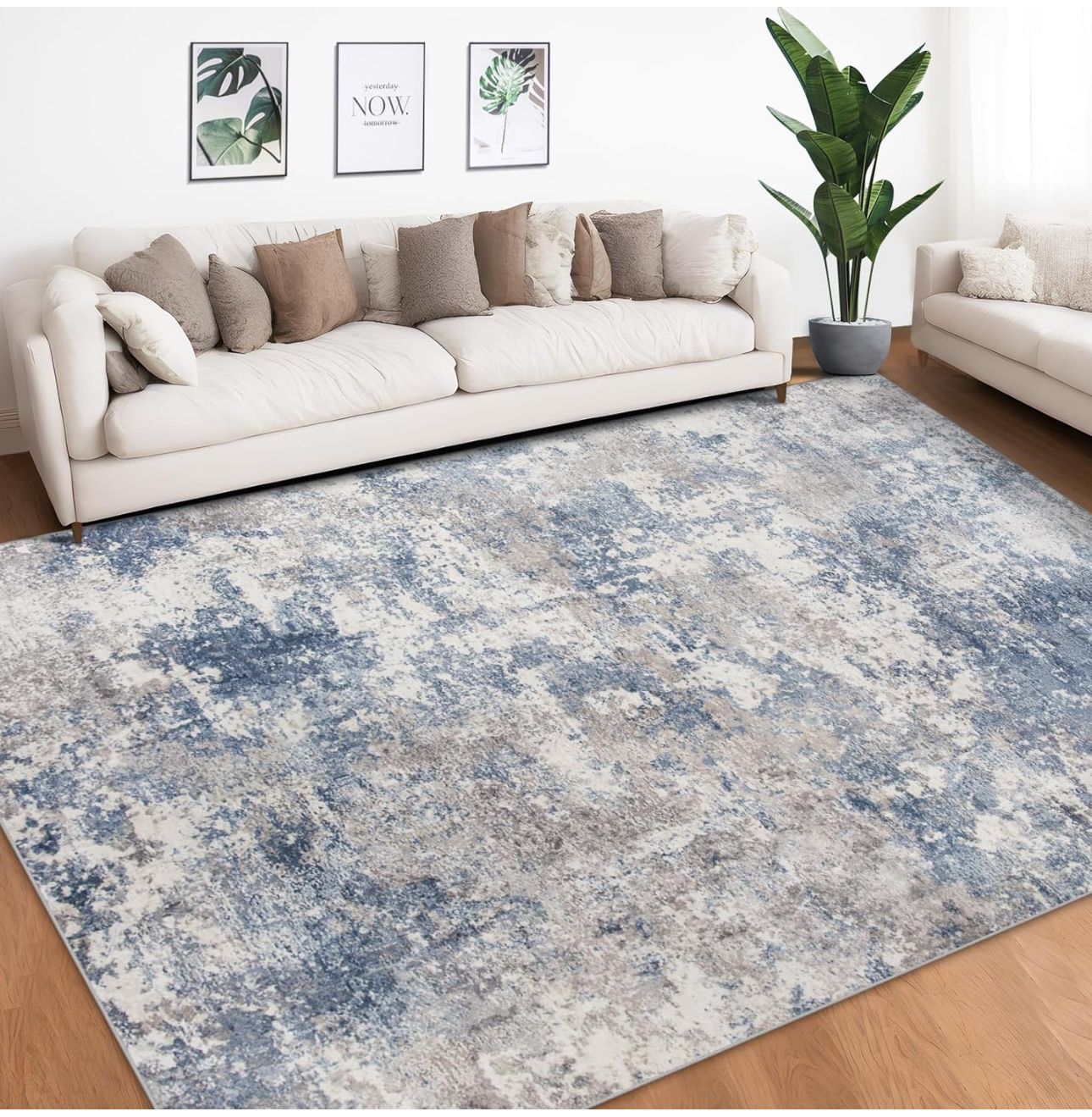Area Rug Living Room Rugs: 5x7 Indoor Soft Fluffy Rug Abstract Carpet for Bedroom Kitchen Dining Room Floor Washable Plush Throw Large Accent Rug Home