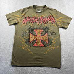 Y2K West Coast Choppers Men’s Size Large Green Harley Davidson Biker Grunge #4A