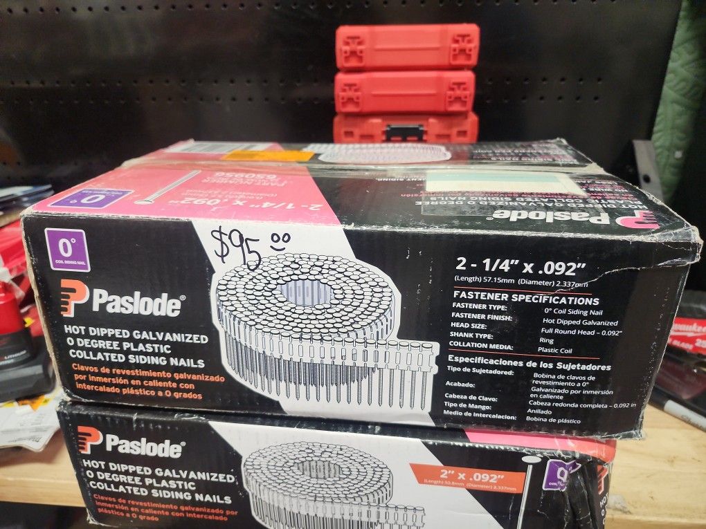 Paslode
2.25 in. x 0.092 in. 13-Gauge 0-Degree Hot Dipped Galvanized Ring Shank Plastic Coil Siding Nails (3,600 Per Box)