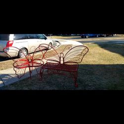 2 Butterfly  Metal Chairs 