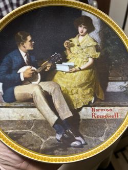 1983 Norman Rockwell “Pondering On The Porch”