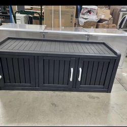 Assembled New 3 Doors Shoe Bench, Waterproof & UV-Resistant, Resin Shoe Cabinet