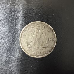 1945 Canada Silver Dime 80%