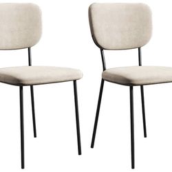 Modern Boucle Fabric Kitchen Chairs, Accent Living Room Chairs with Metal Legs for Dining Room, Kitchen