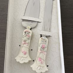 Wedding Knife/spatula, Candle, & Glasses 