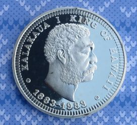 1oz .999 Fine Silver 1983 King of Hawaii Kalakaua, 1883 Dollar Commemorative