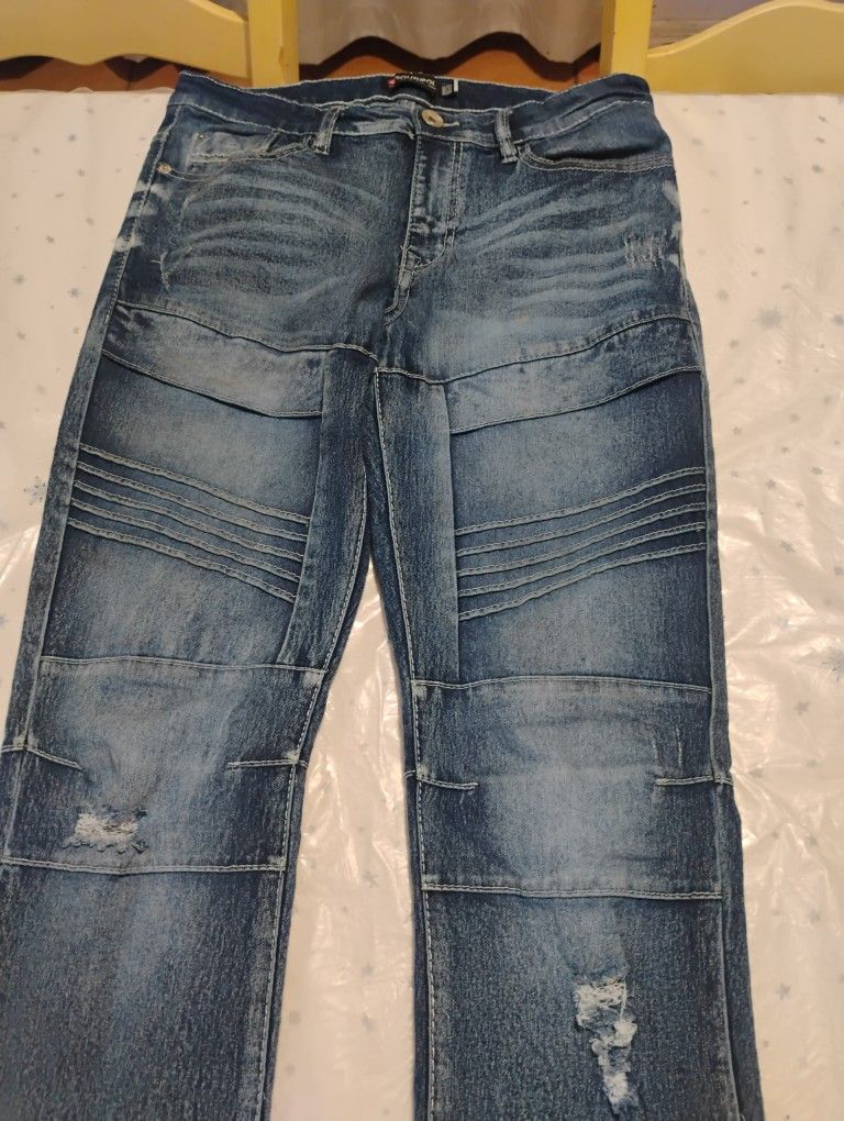 South Pole , Blue Stretch Jeans Skinny 32/32 , OBO .