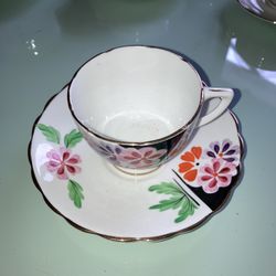 Vintage Rosina  English Bone China Scalloped Tea Cup And Saucer 