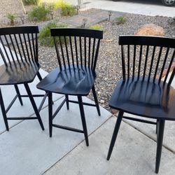 Black Wood Stools