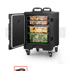 Catering Hot Box Food Warmer, 82Qt LLDPE Insulated Food Pan Carrier w/Wheels, Stackable Design, Handles