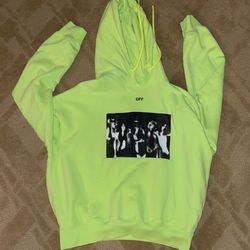 Neon Green “Off-White” Hoodie Size “Large”