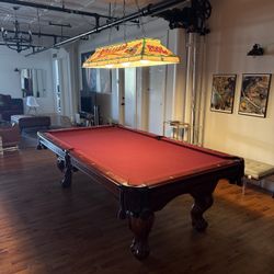 Pool Table, Light, Balls, Cues, Cover, Accessories