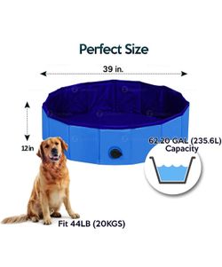 New Pet or Kids Foldable Pool 62.20 Gallons, 39x12”
