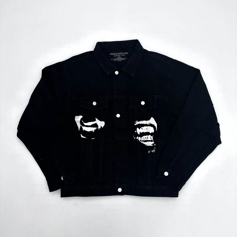 PLAYBOICARTI WHOLE LOTTA RED DENIM JACKET