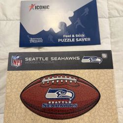 Seattle Seahawks Wooden Puzzle (NEW) + Puzzle Saver Kit – $60