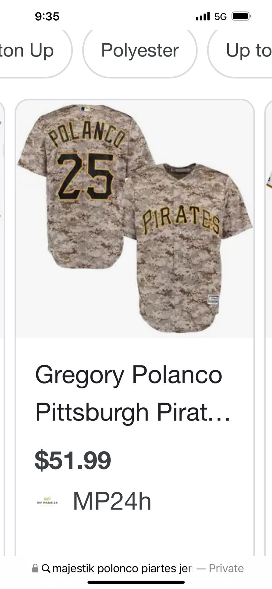 Men's Pittsburgh Pirates Gregory Polanco Majestic Camo Alternate Cool Base  Player Replica Jersey