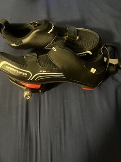 Venzo Triathalon Ergo Fit Black And Red Cycling Shoes, Nwot, Mens Size