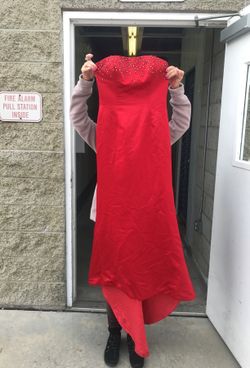 Size 4 Red Cache Studded Formal Dress