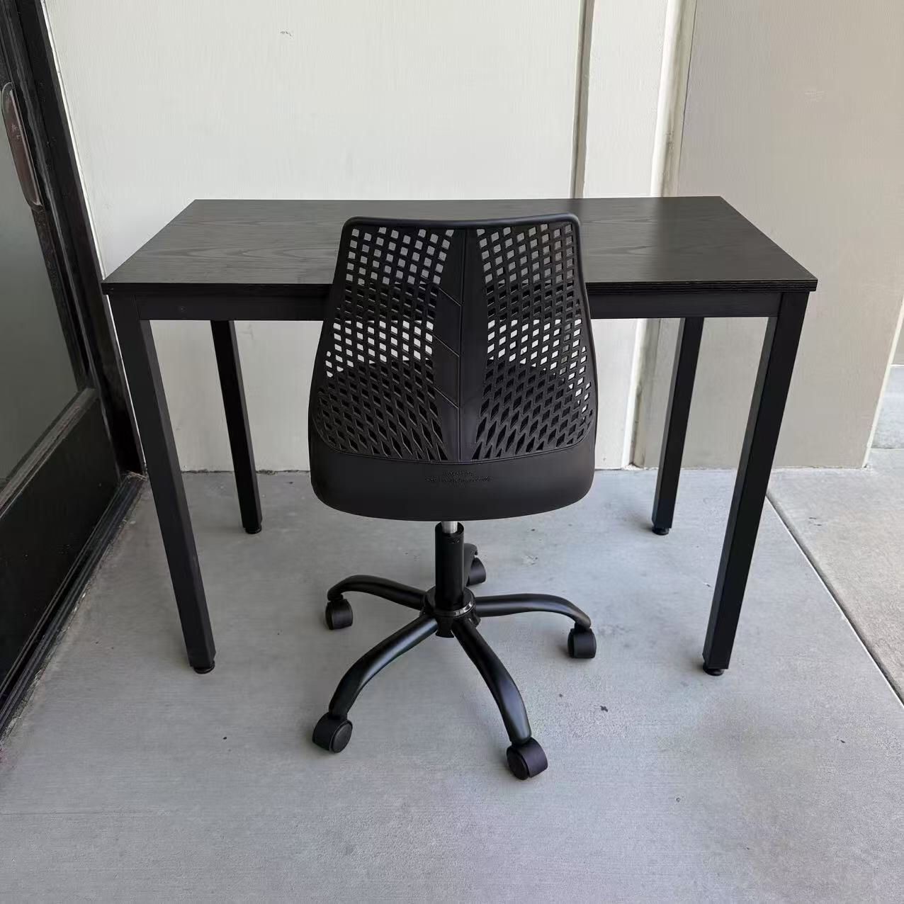 New In Box 40x20x30 Inch Tall Desk Table With Office Computer Chair Black Color Furniture Combo Set 