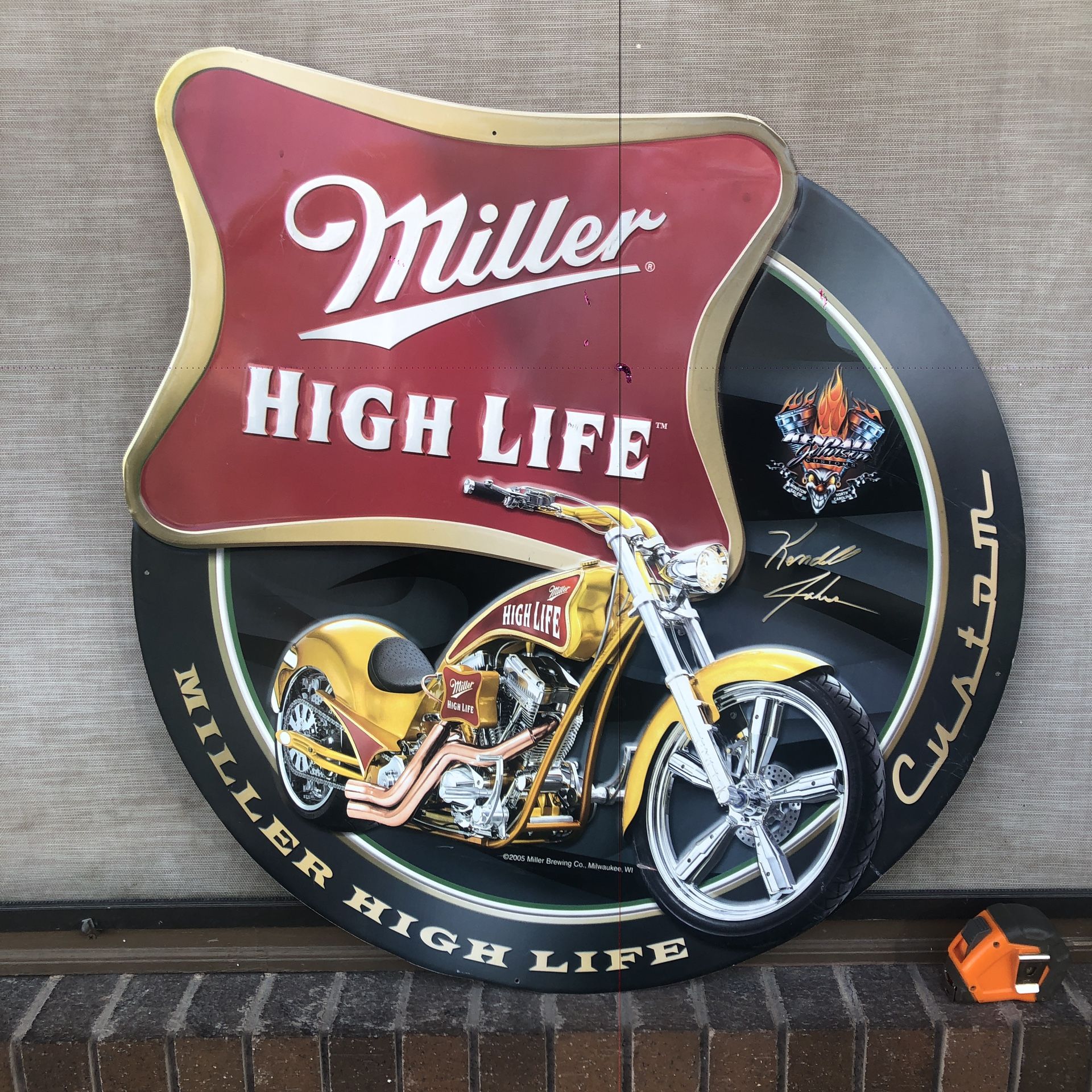 Miller High Life Kendall Johnson Custom Bike Metal Sign 2005