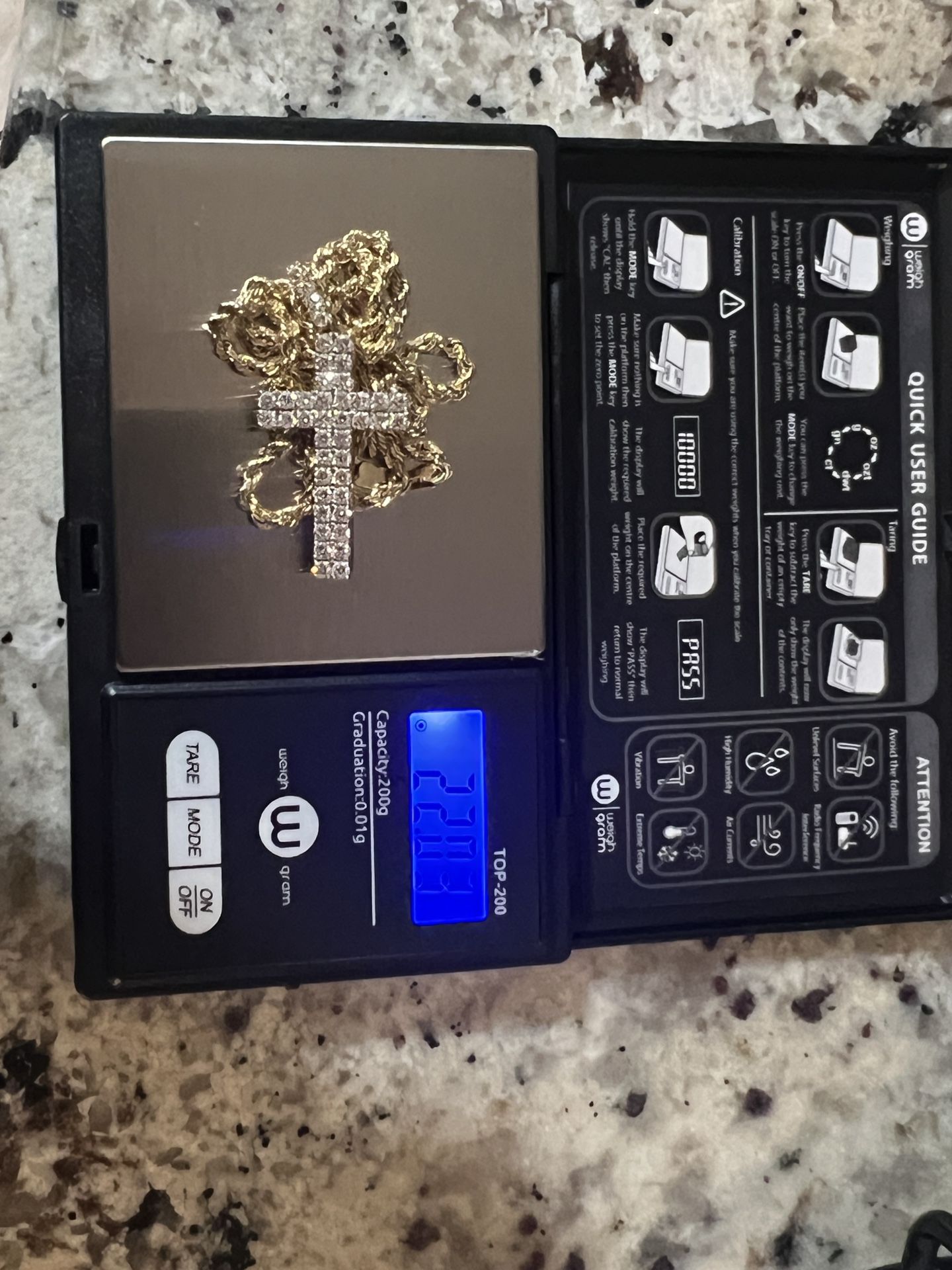 Soild 14k Chain With VVS Diamonds
