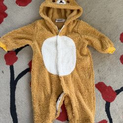 Rilakuma Baby Fleece Jumpsuits Infant Bear Snowsuit Newborn Hooded Romper Warm Coat