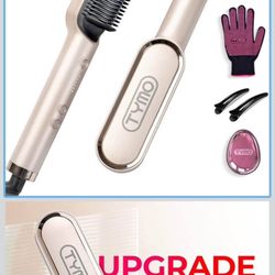 Hair Straightener Brush, Ring Hair Straightener Comb Straightening Brush for Women with 5 Temps